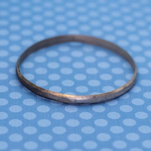 7 inch, Vintage Medieval Stylish Minimalist Bangle Bracelet by Mexico - M28 - Picture 1 of 4